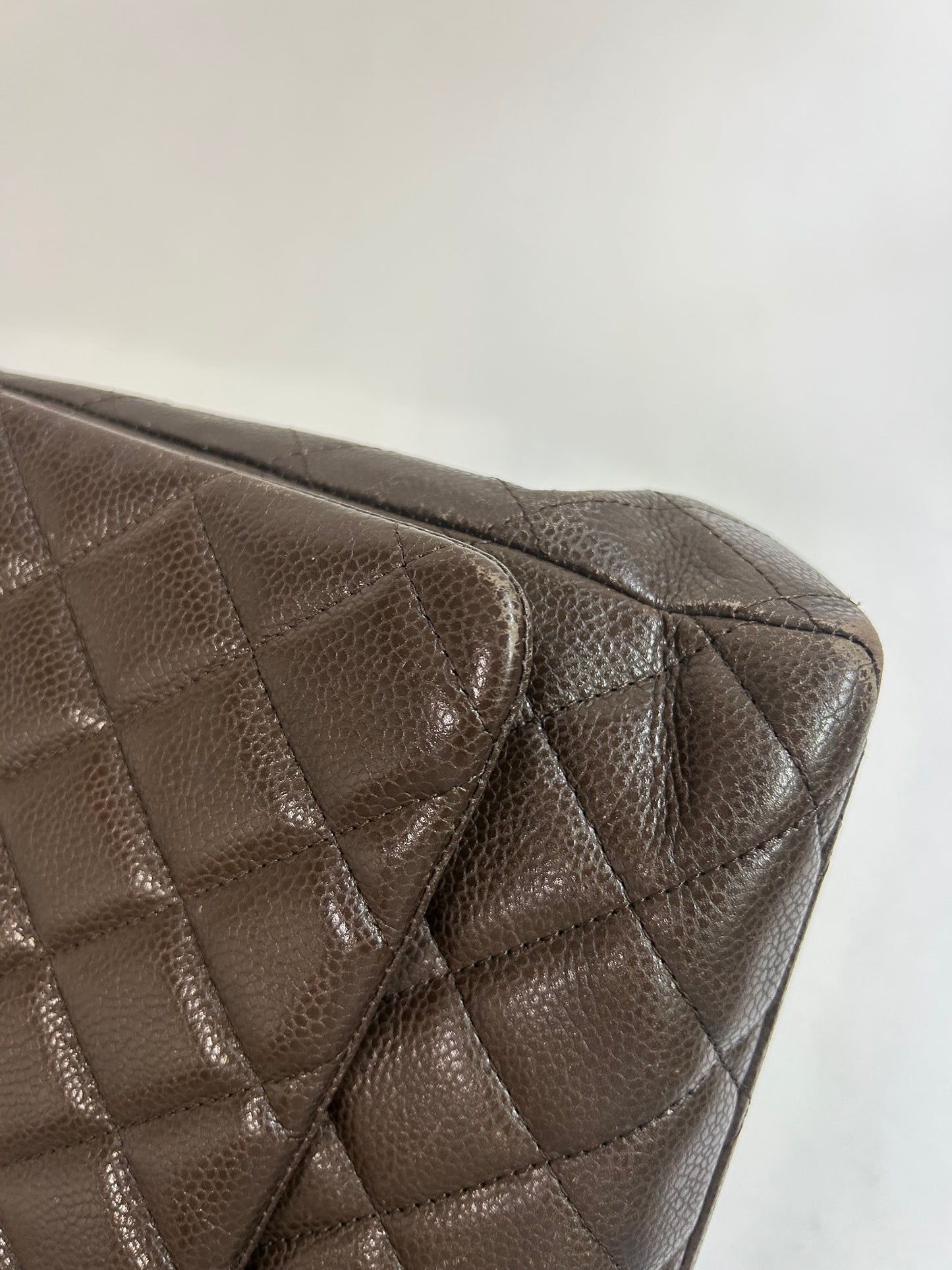 Chanel Brown Caviar Maxi Double Flap Bag