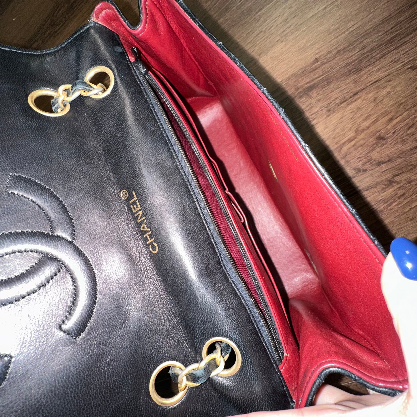 Chanel Black Round Mademoiselle Flap Bag Quilted Lambskin