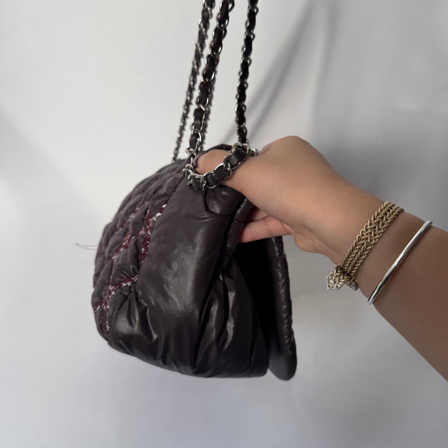 Chanel Paris-Byzance Purple Puffy Nylon Wild Stitch Flap