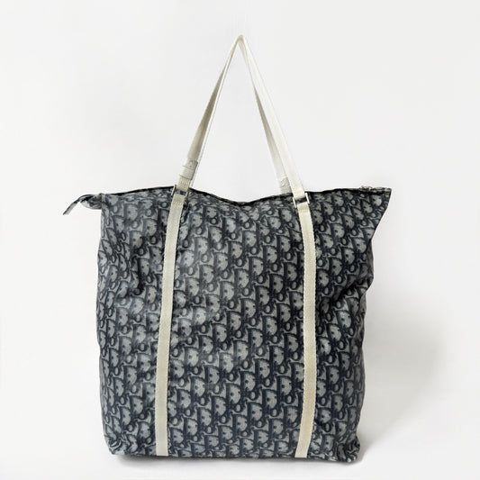 Christian Dior Navy Nylon Trotter Tote Bag