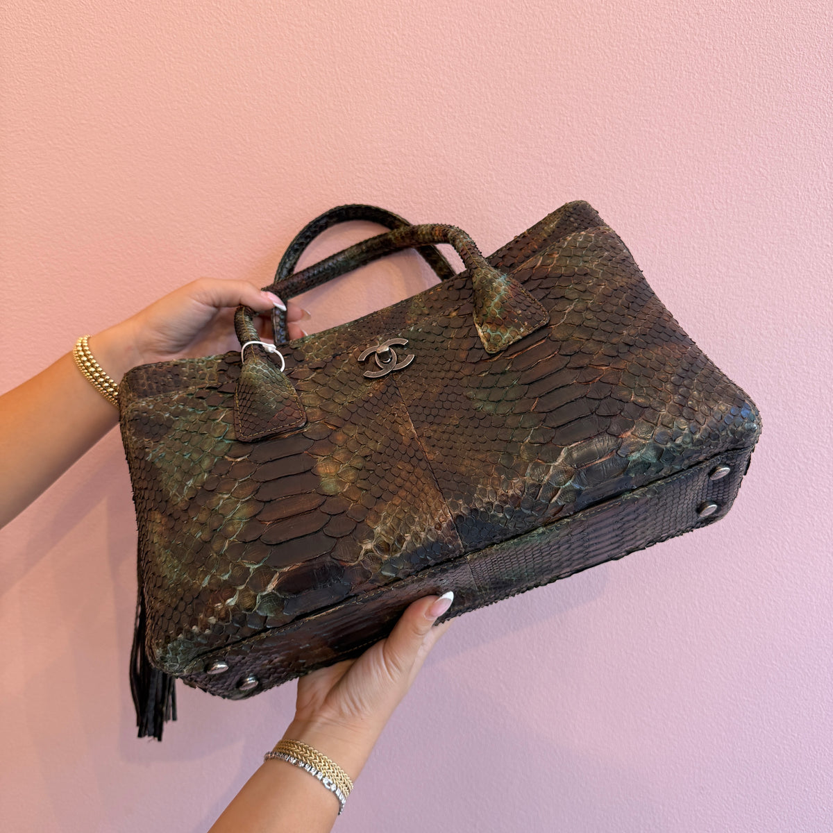 Chanel Python Cerf Tote Bag