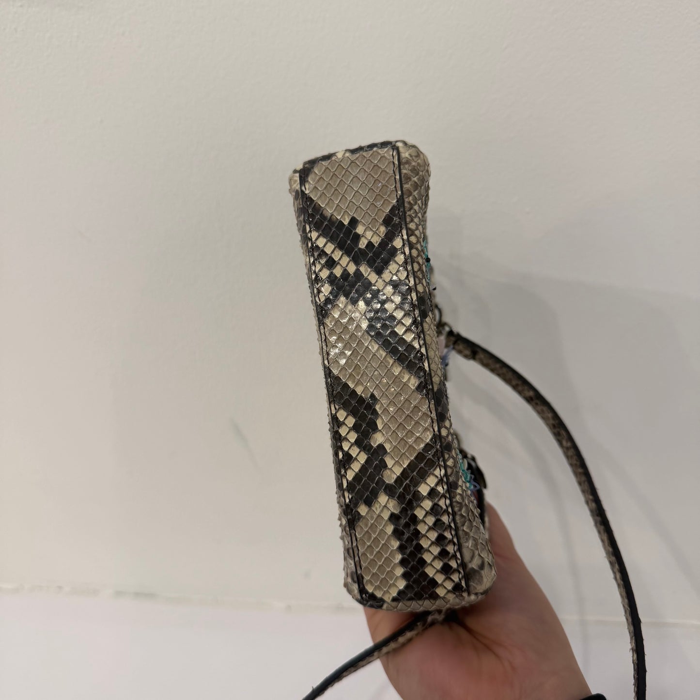 Fendi Brown Multicolored Python Leather Mini Peekaboo Bag