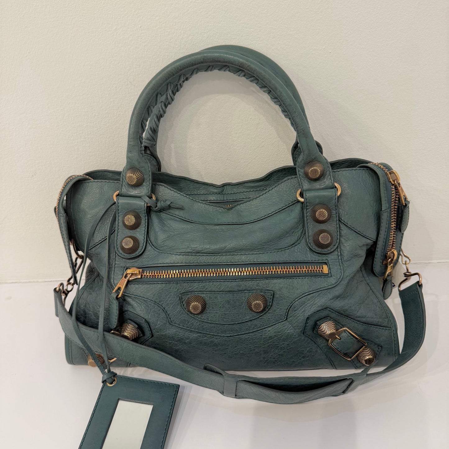 Balenciaga x Neiman Marcus Anniversary Blue Leather City Bag