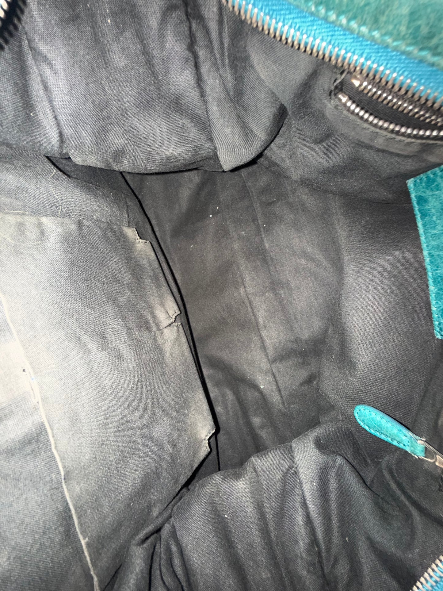 Balenciaga Teal Leather City Bag