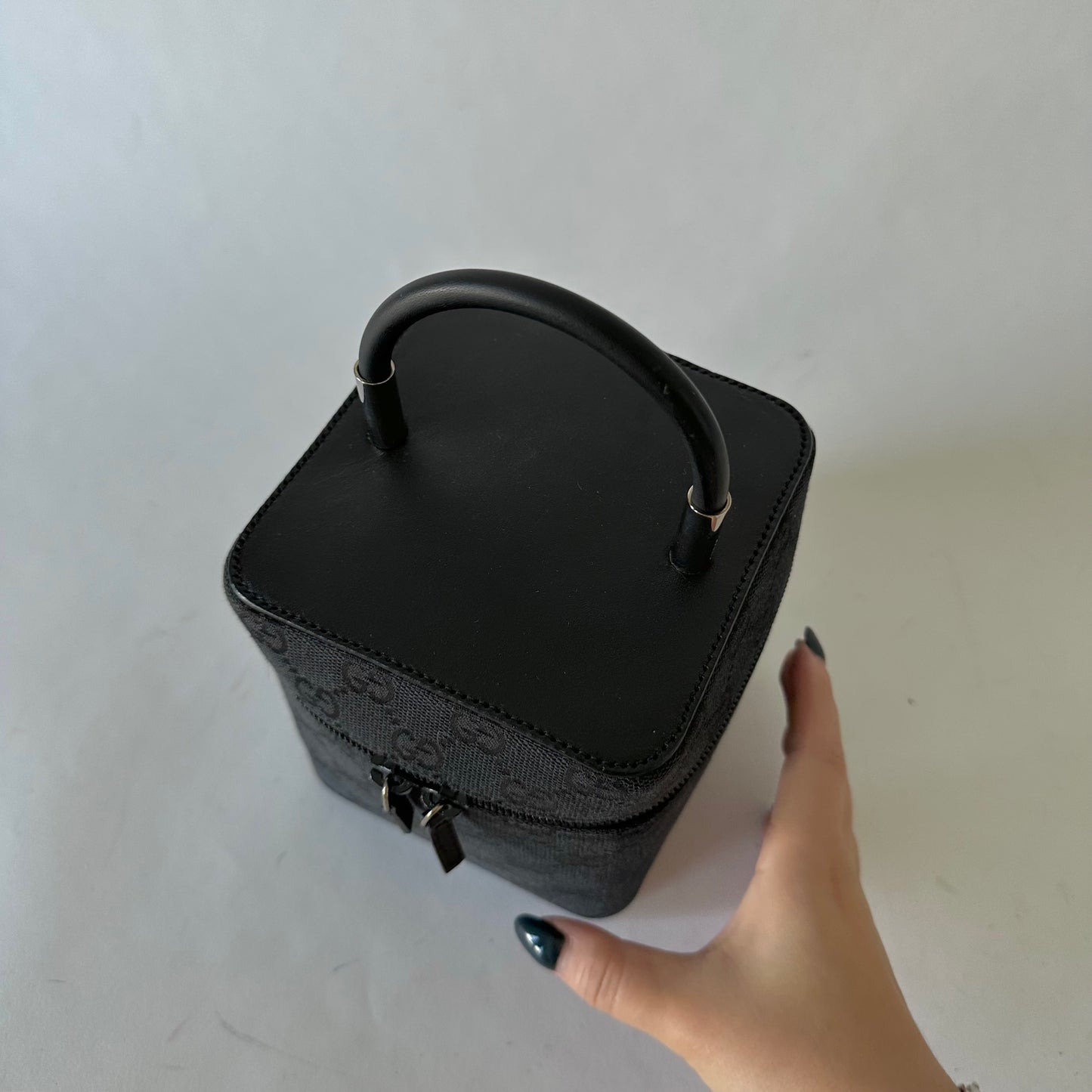 Gucci Black Monogram Box Vanity Bag