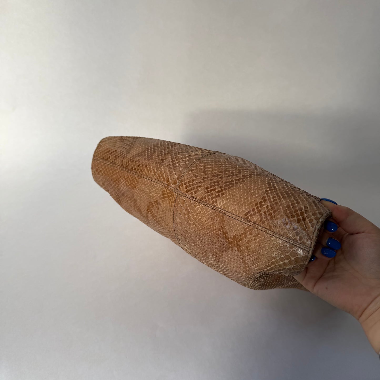 Prada Brown Multicolored Snakeskin Leather Chain Shoulder Bag