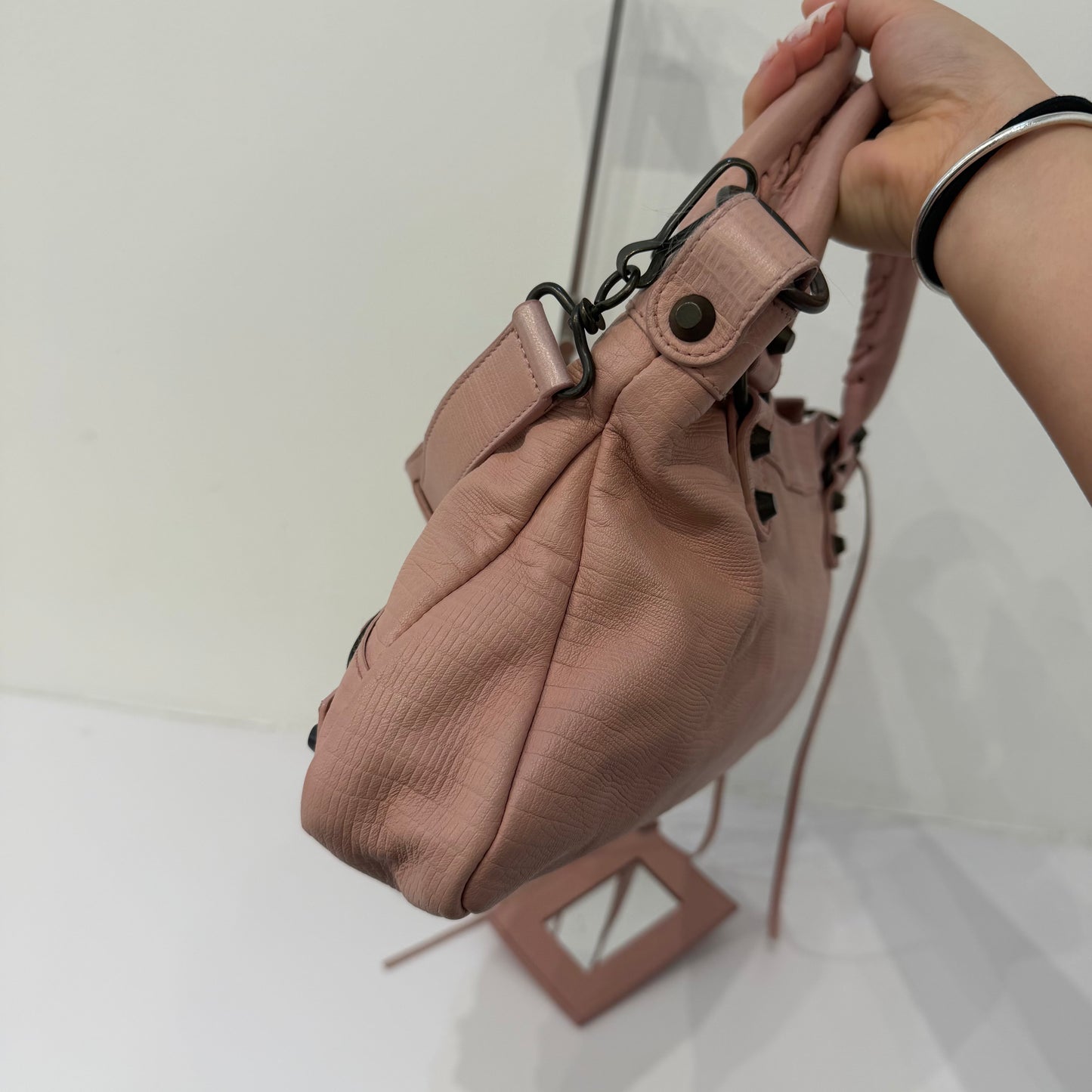 Balenciaga Pink Lizard First Class City Bag