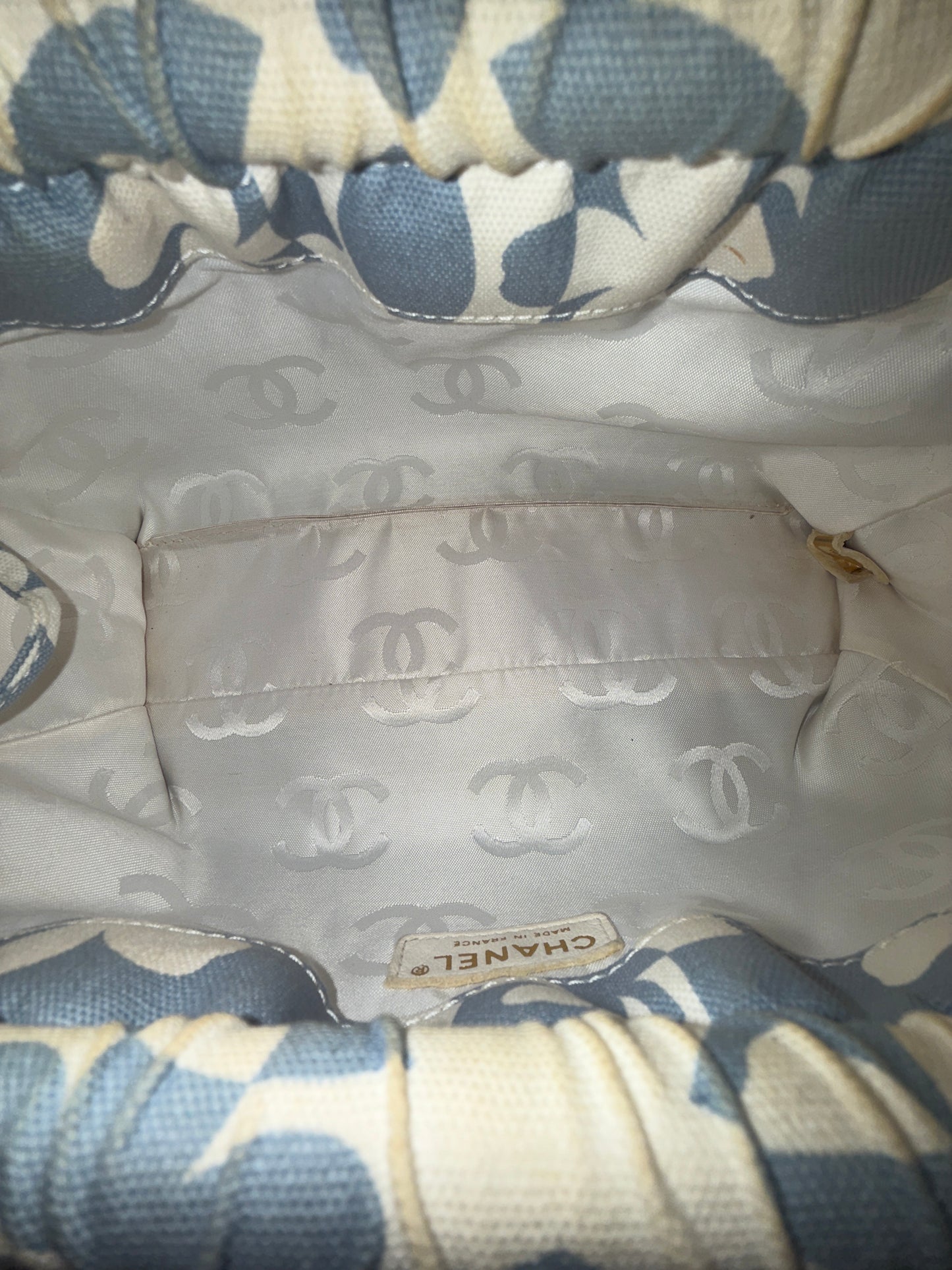 Chanel Light Blue Canvas CoCo Mark Chain Shoulder Bag