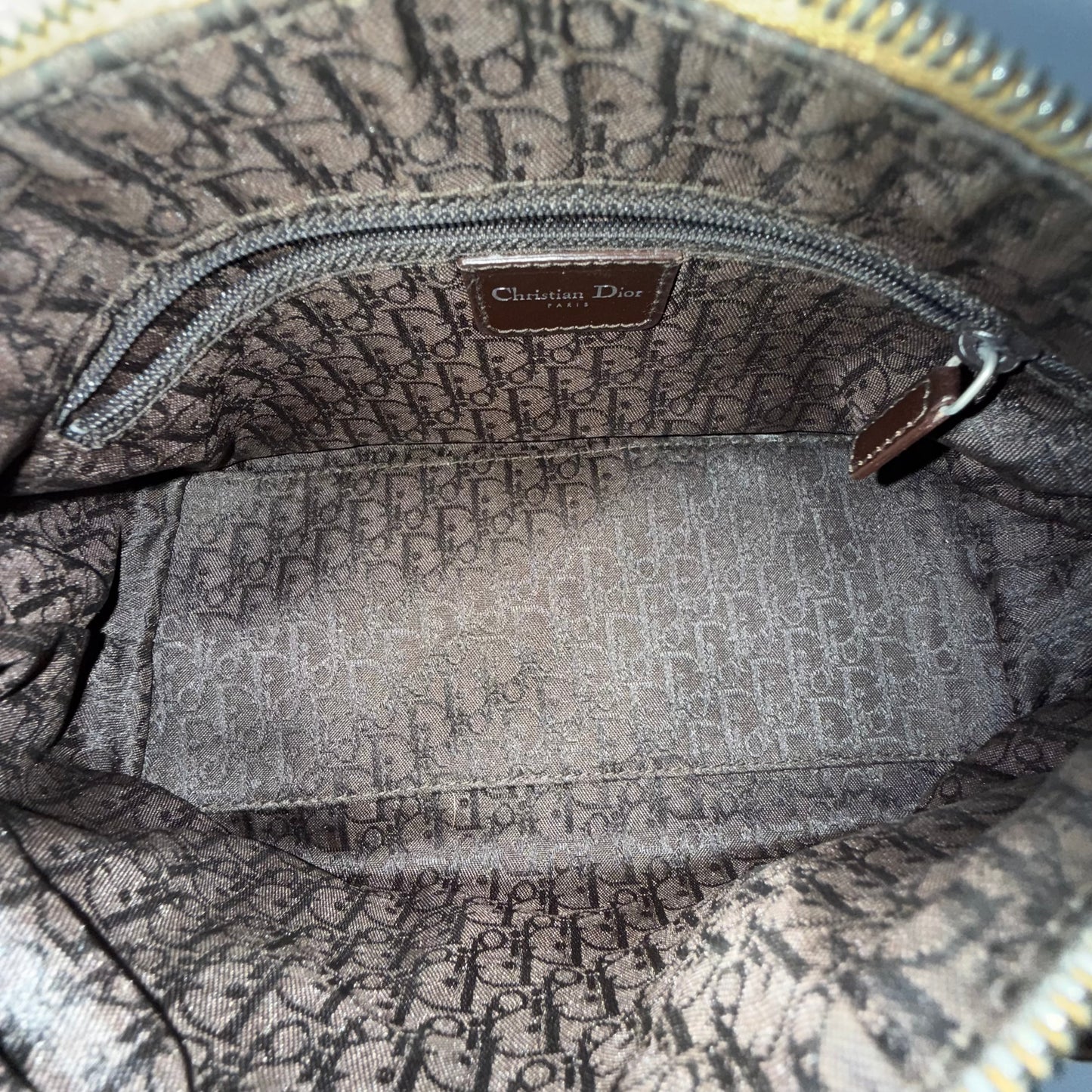 Christian Dior Brown Leather Shoulder Bag