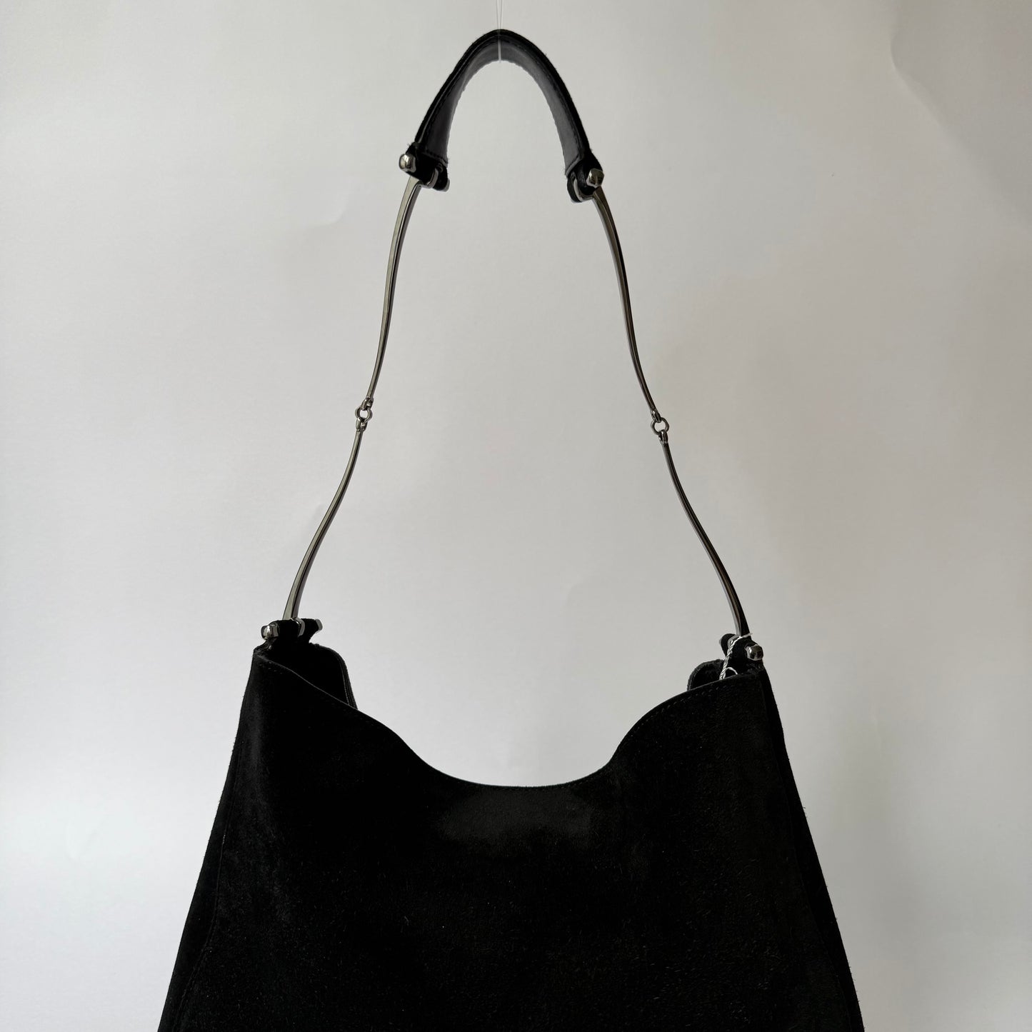 Gucci Black Suede Horsebit Shoulder Bag w/ Pouch