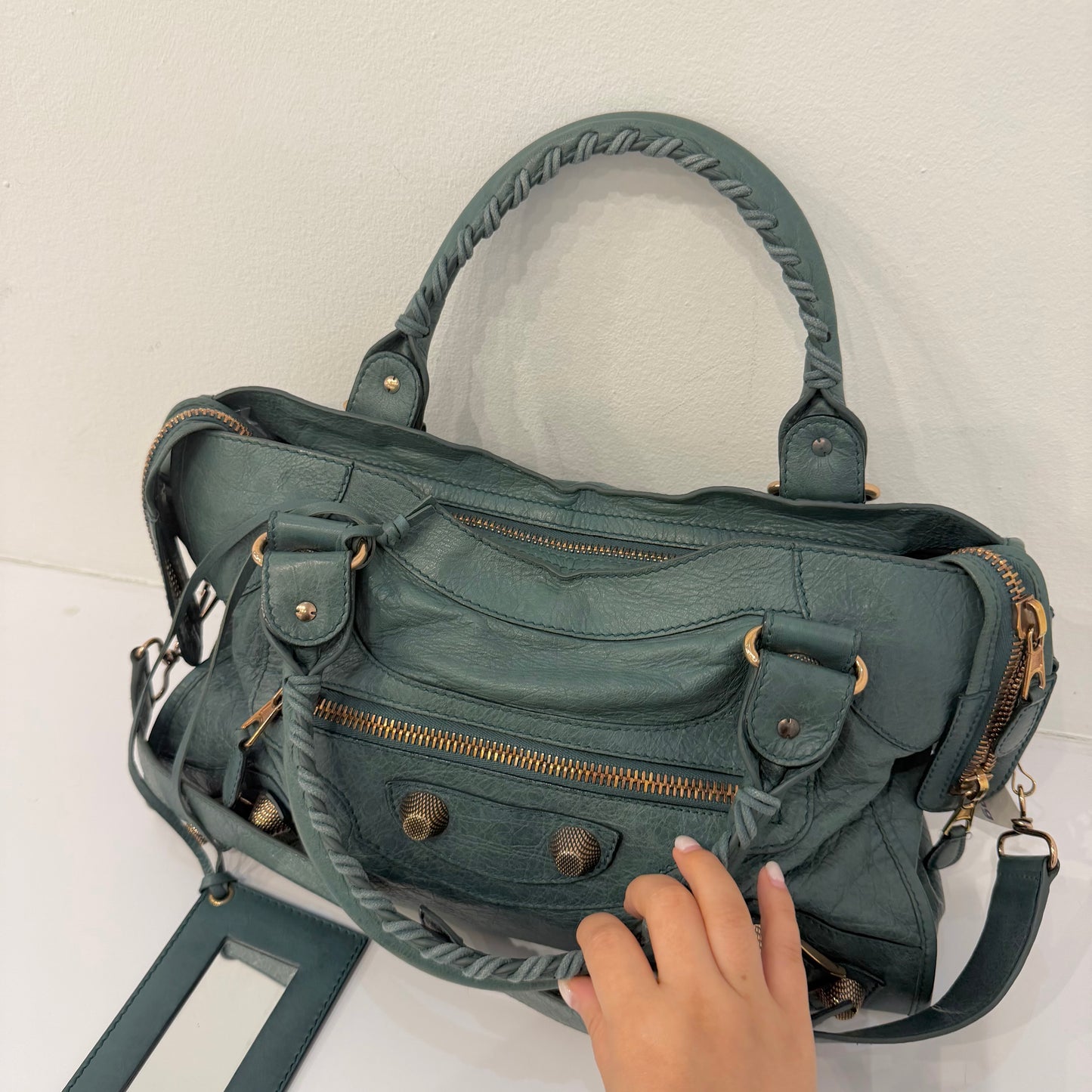 Balenciaga x Neiman Marcus Anniversary Blue Leather City Bag