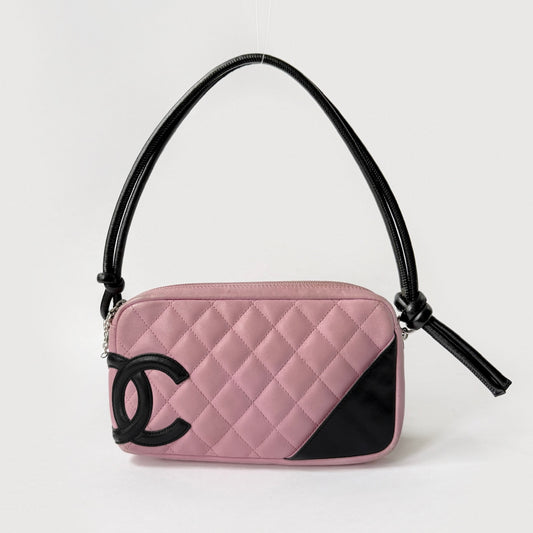 Chanel Pink Lambskin Quilted Cambon Pochette