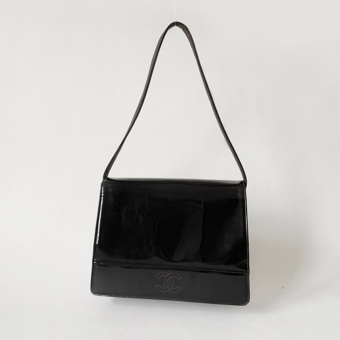 Chanel Black Patent Leather Shoulder Bag