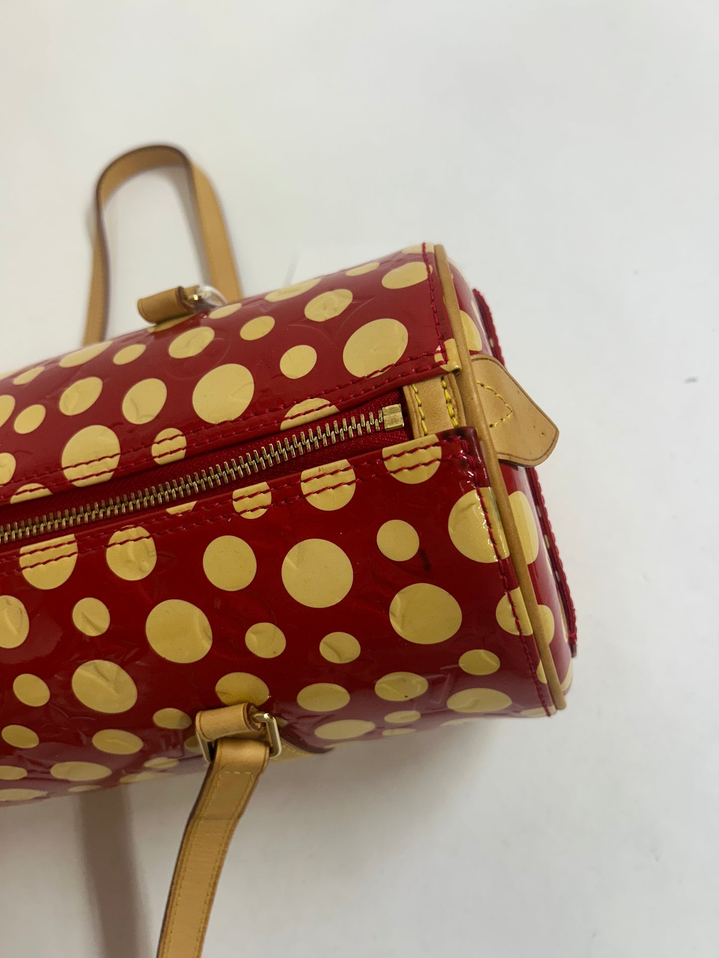 Louis Vuitton x Yayoi Kusuma Red & Yellow Patent Leather Papillon