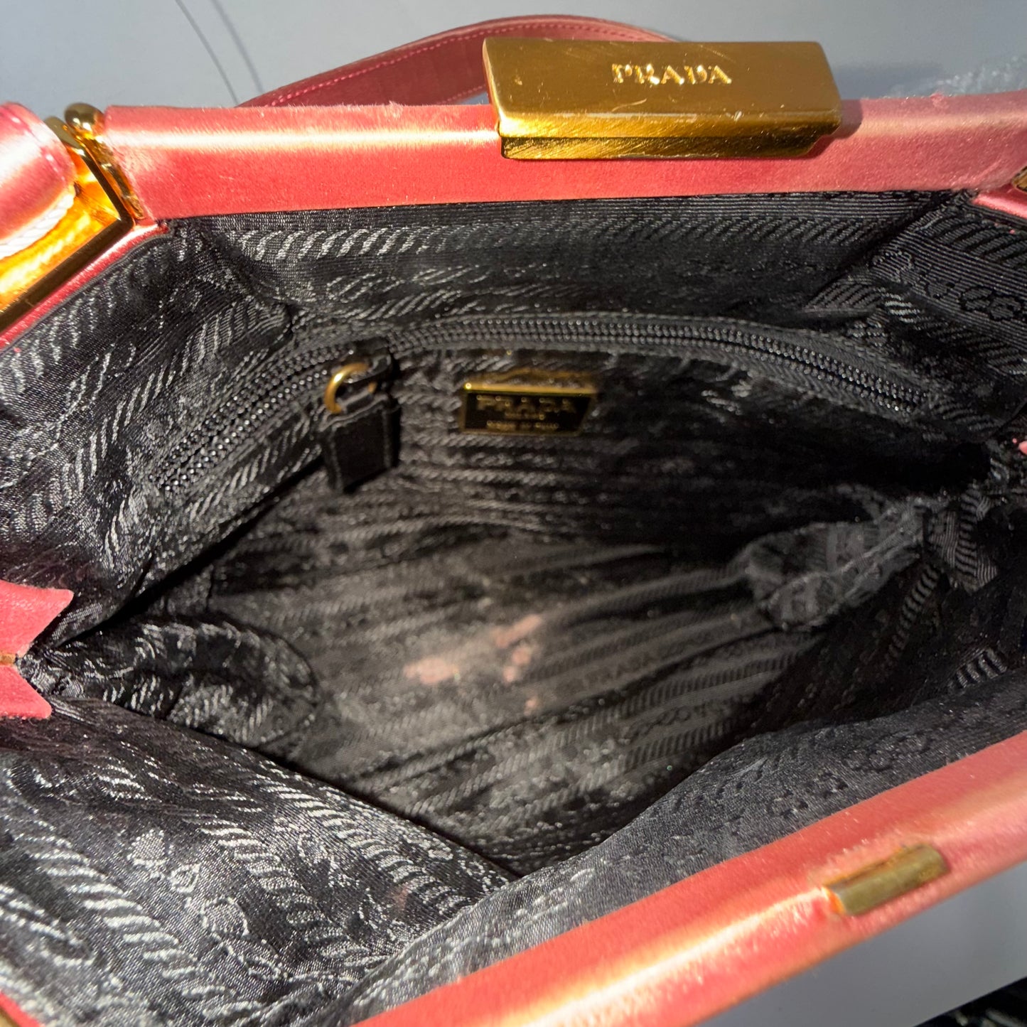 Prada Pink Satin Shoulder Bag