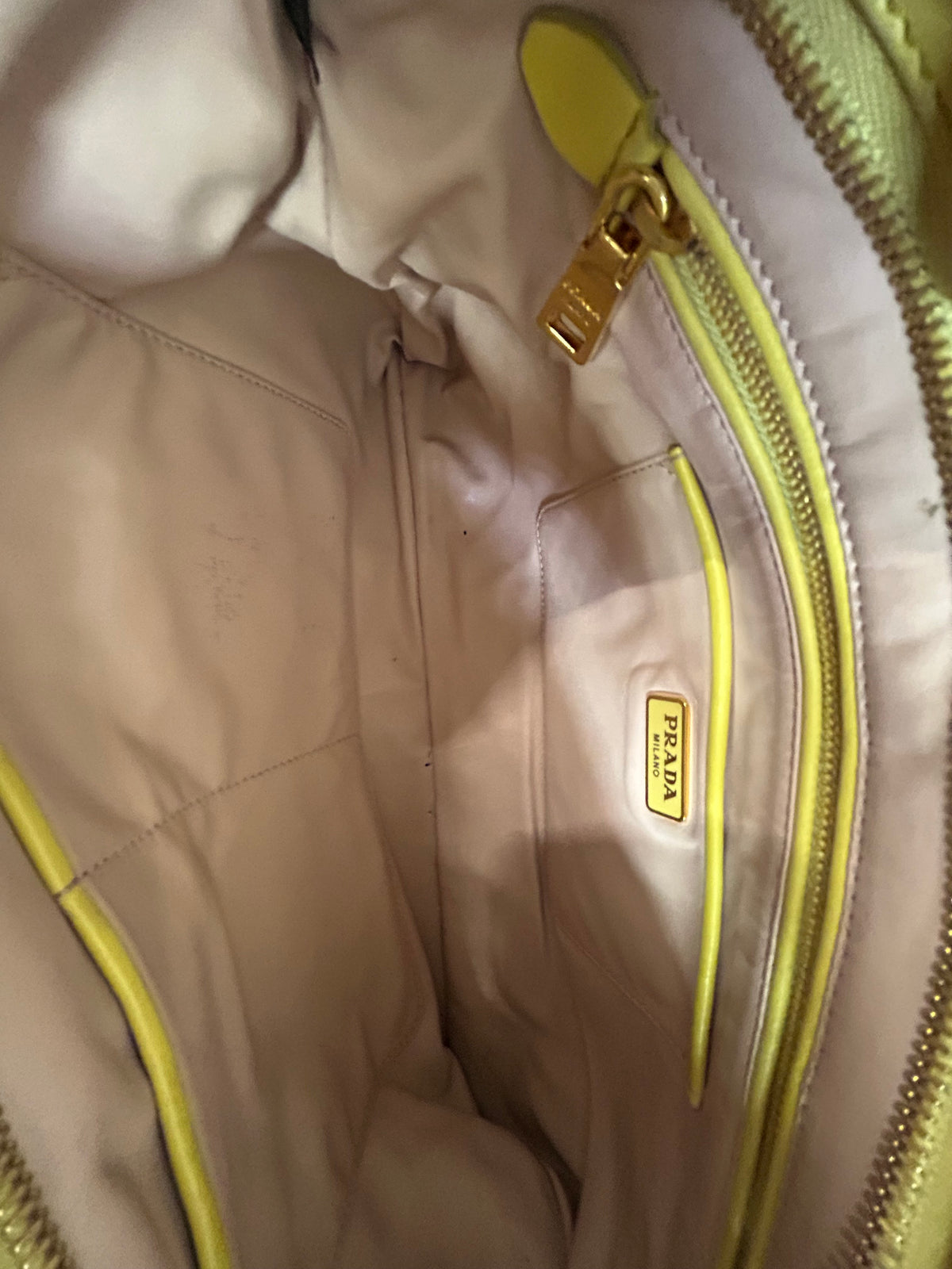 Prada Yellow Nylon Dice Pouch