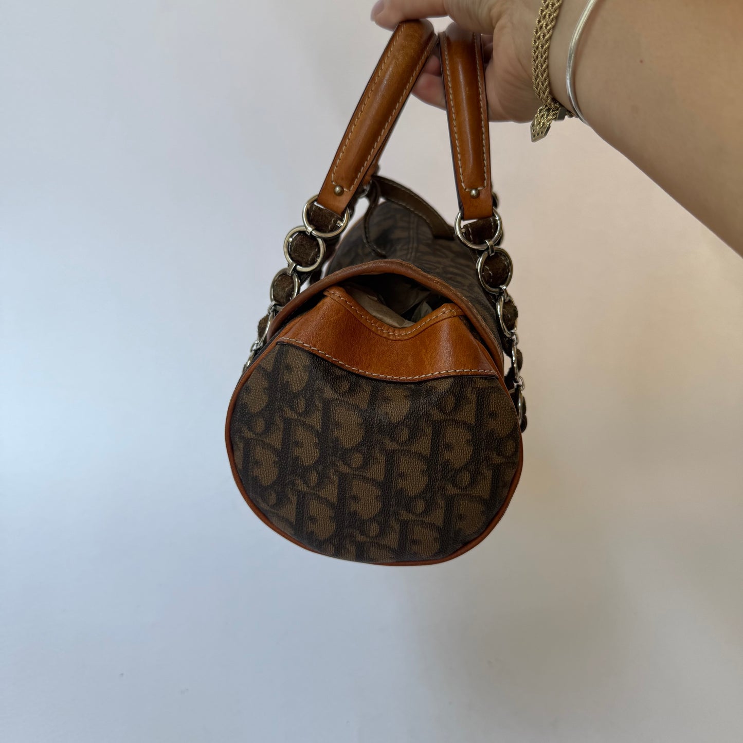 Christian Dior Brown Trotter Romantique Shoulder Bag w/ Lock