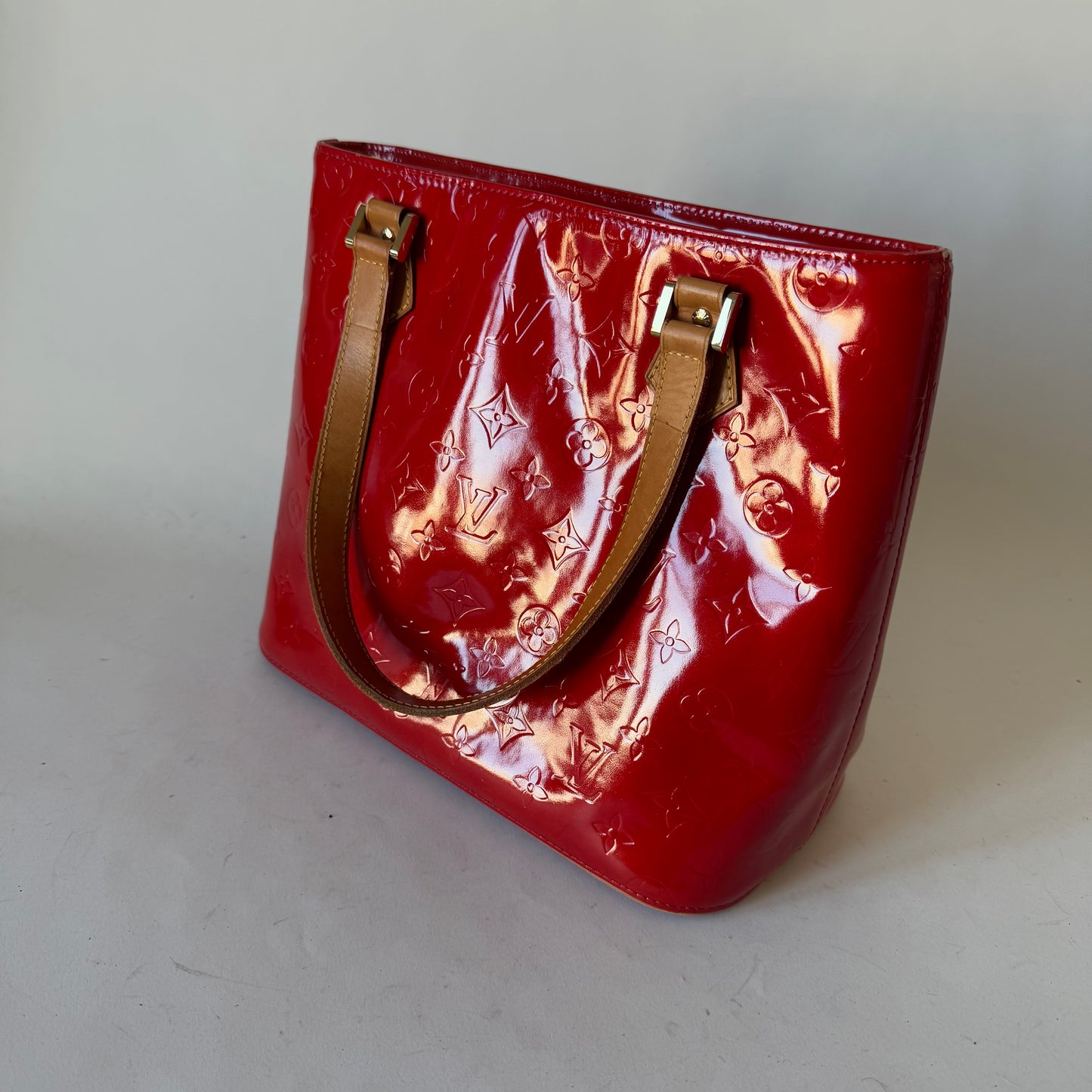 Louis Vuitton Red Vernis Houston Shoulder Bag