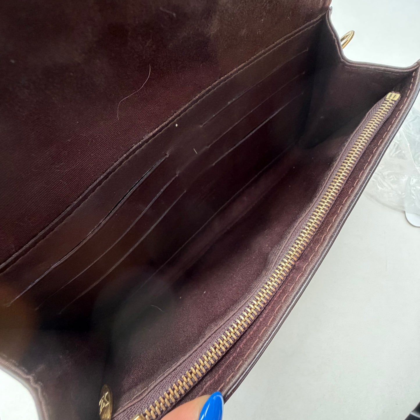 Louis Vuitton Amarante Vernis Monogram Sunset Boulevard Pochette