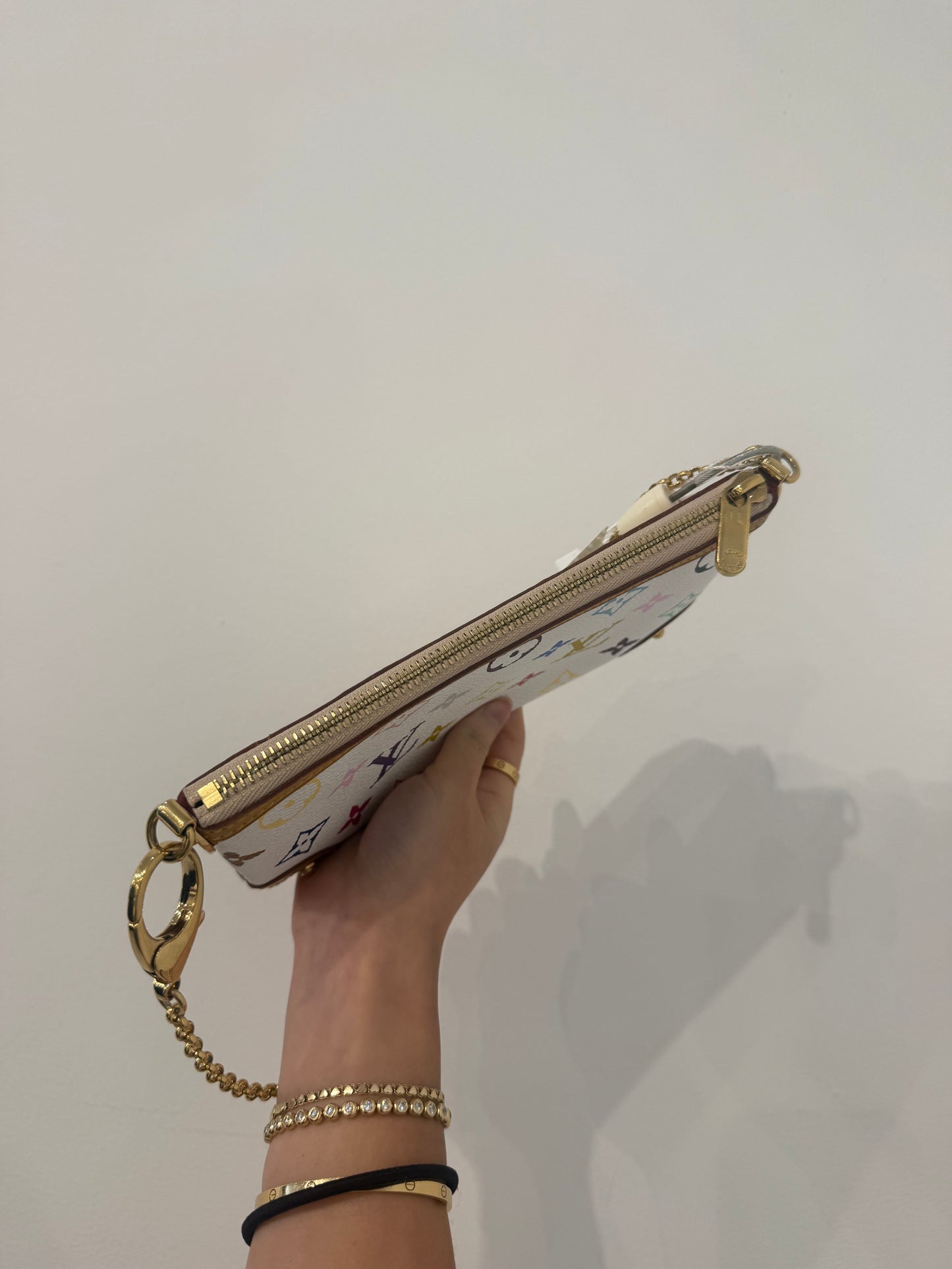 Louis Vuitton X Murakami White Multicolored Milla MM Chain Pochette