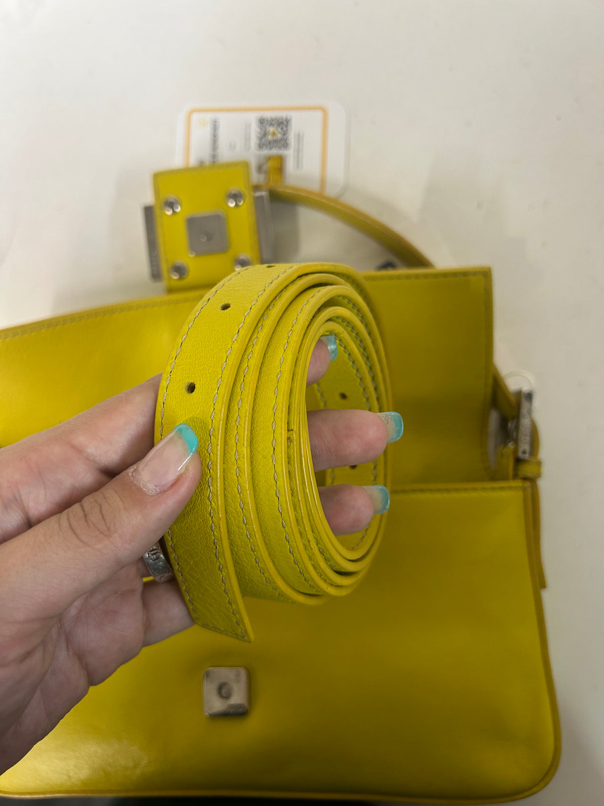 Fendi Yellow Leather Baguette