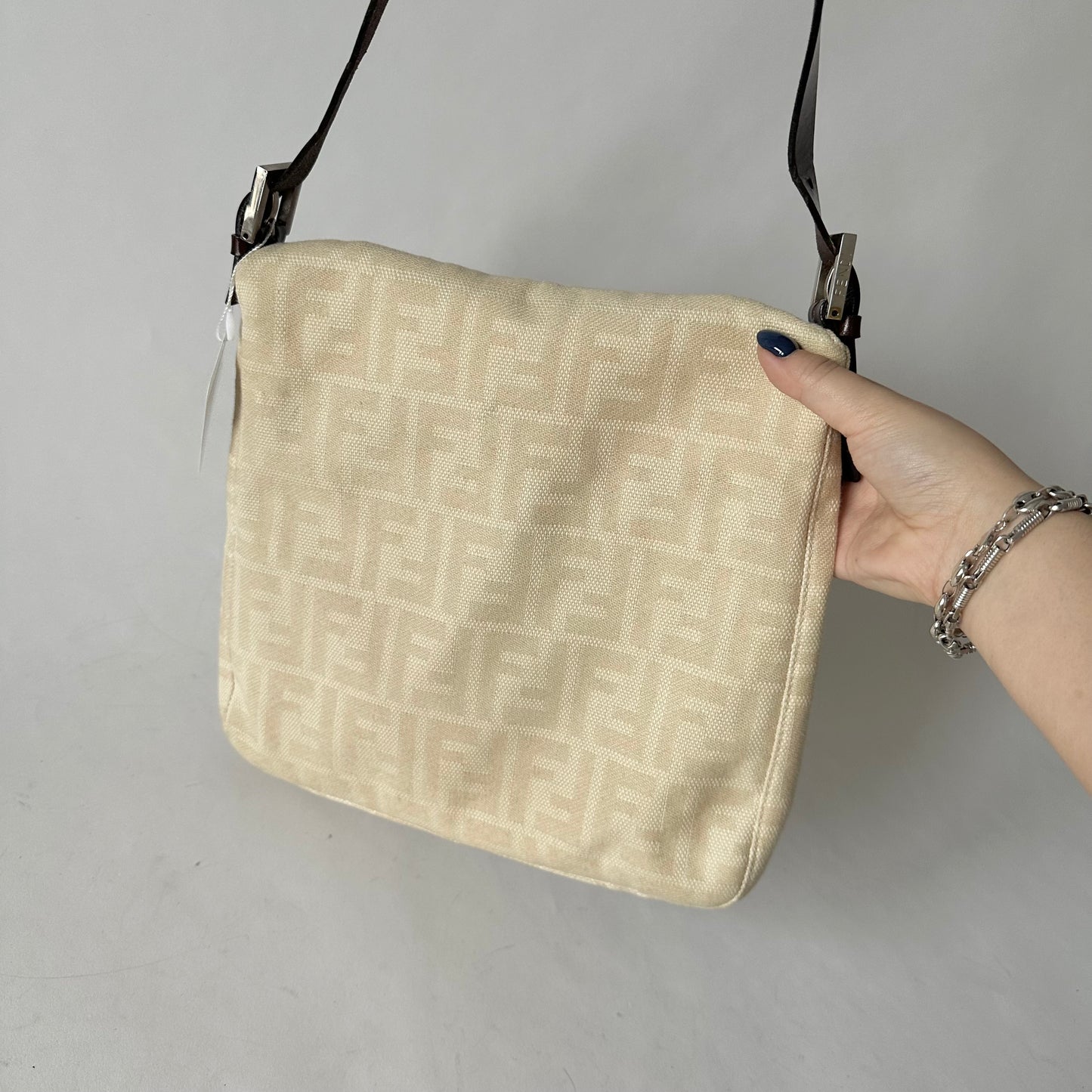 Fendi Squared Large Baguette Zucca Cream Monogram