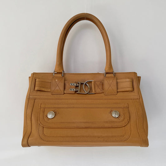 RARE Christian Dior 2005 Brown Lambskin Flight Tote Bag