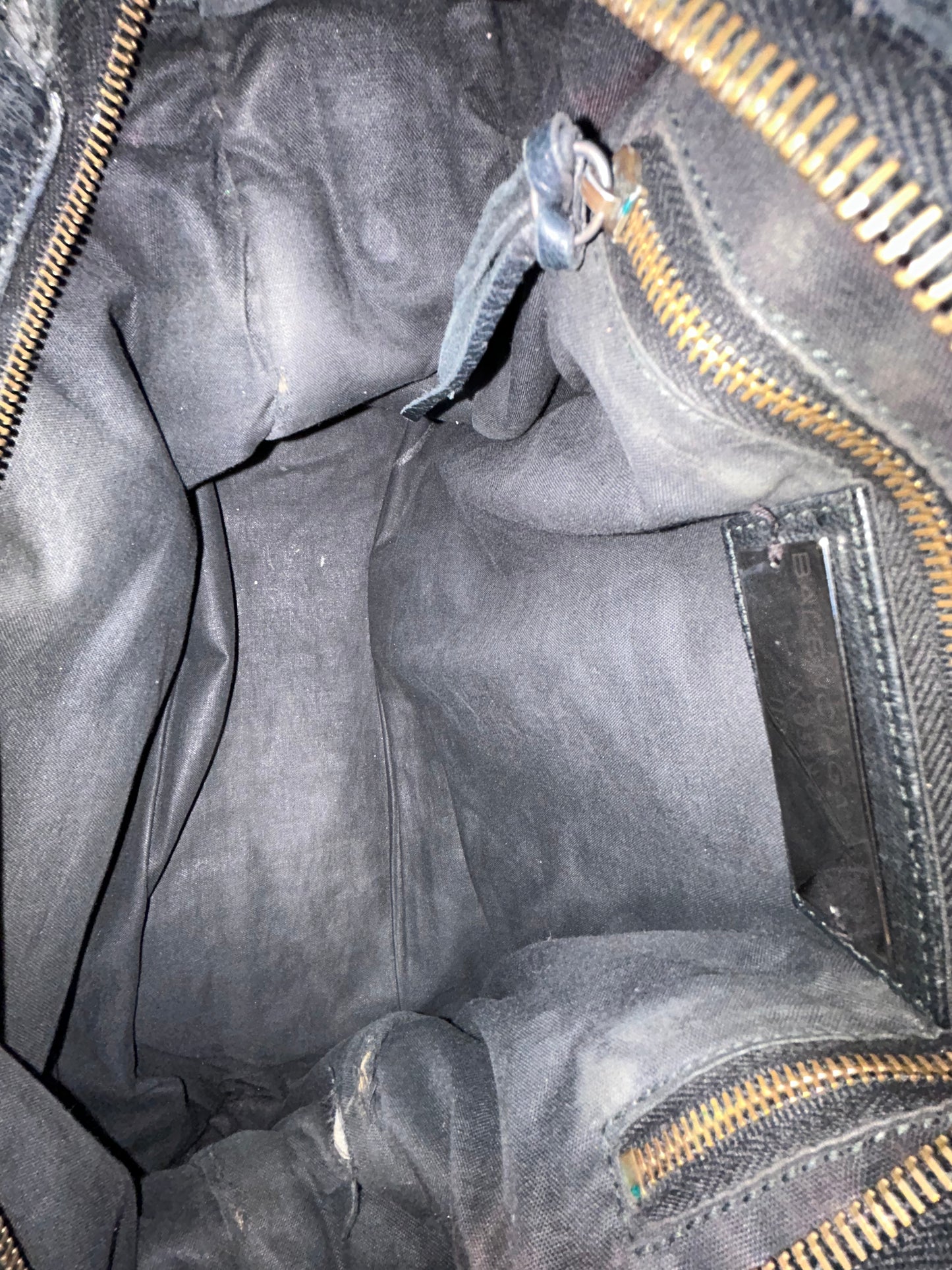 Balenciaga Black Leather City Bag Brass HW