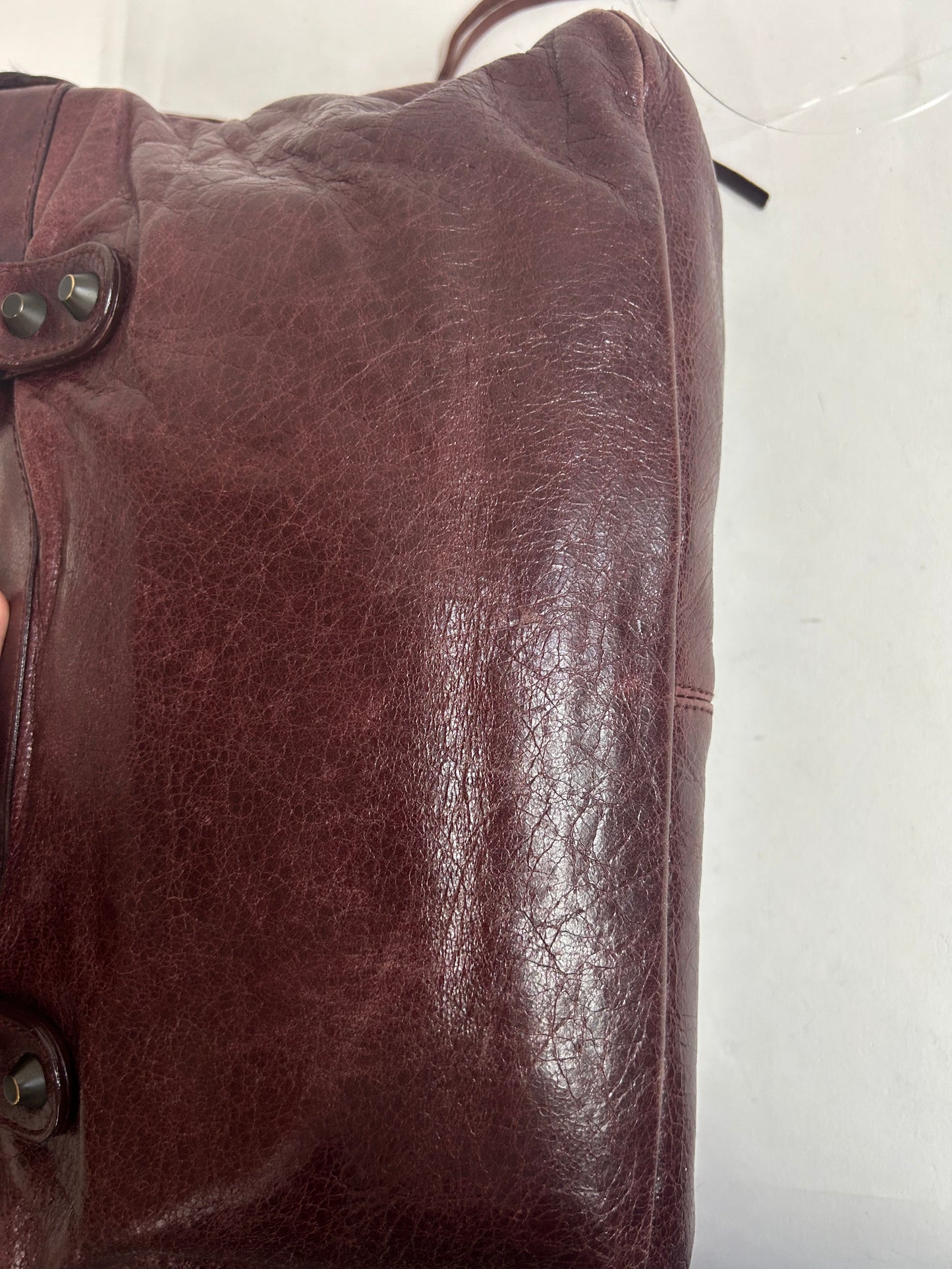 Balenciaga Maroon Leather First City Bag