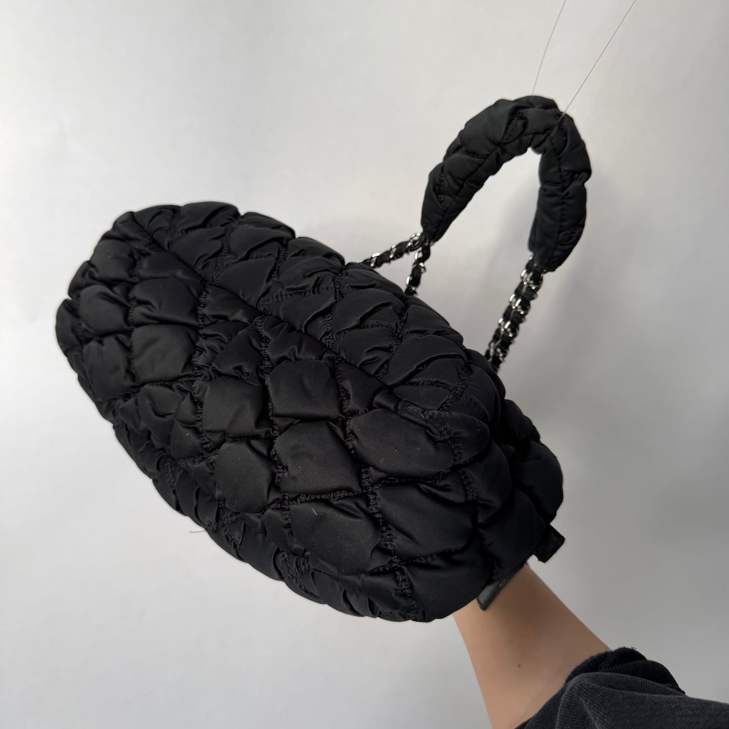 Chanel Black Bubble Quilted Shoulder Bag