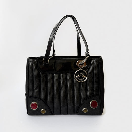 Christian Dior Cadillac Black Shoulder Leather Bag