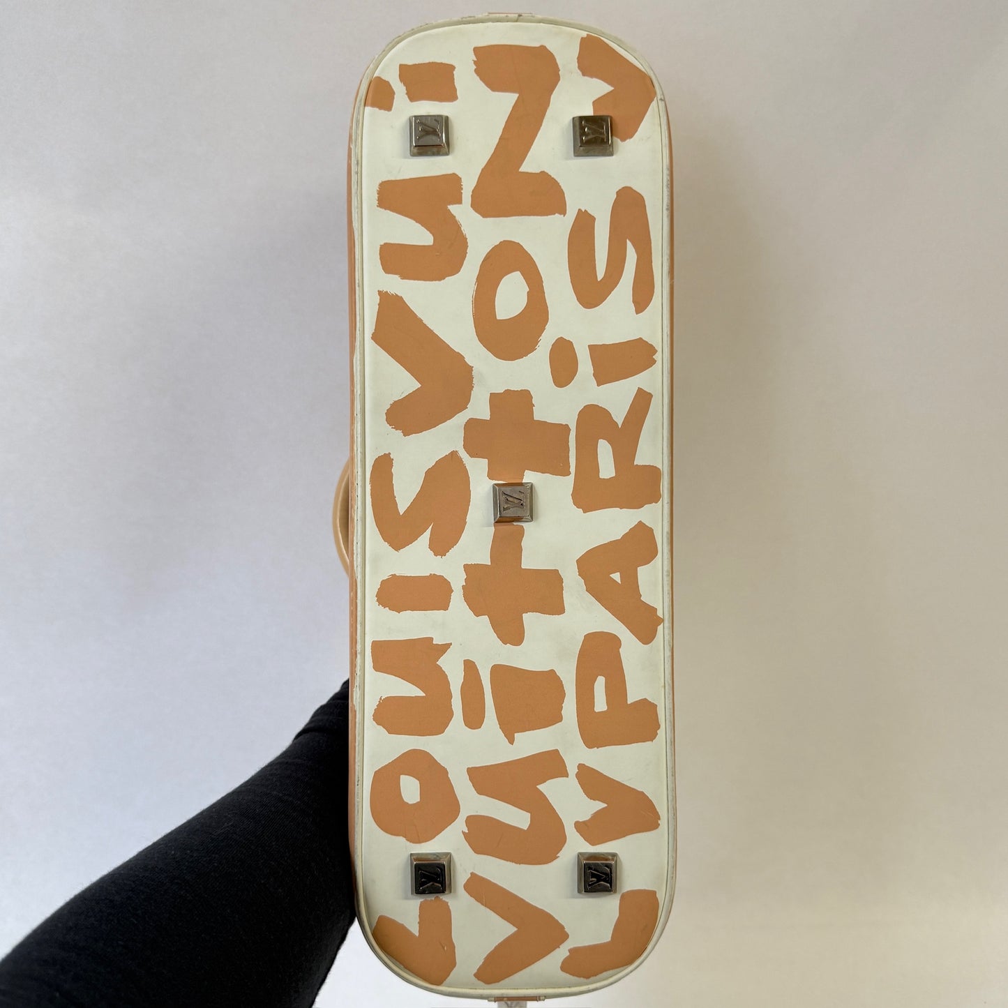 Louis Vuitton White & Peach Graffiti East West Alma