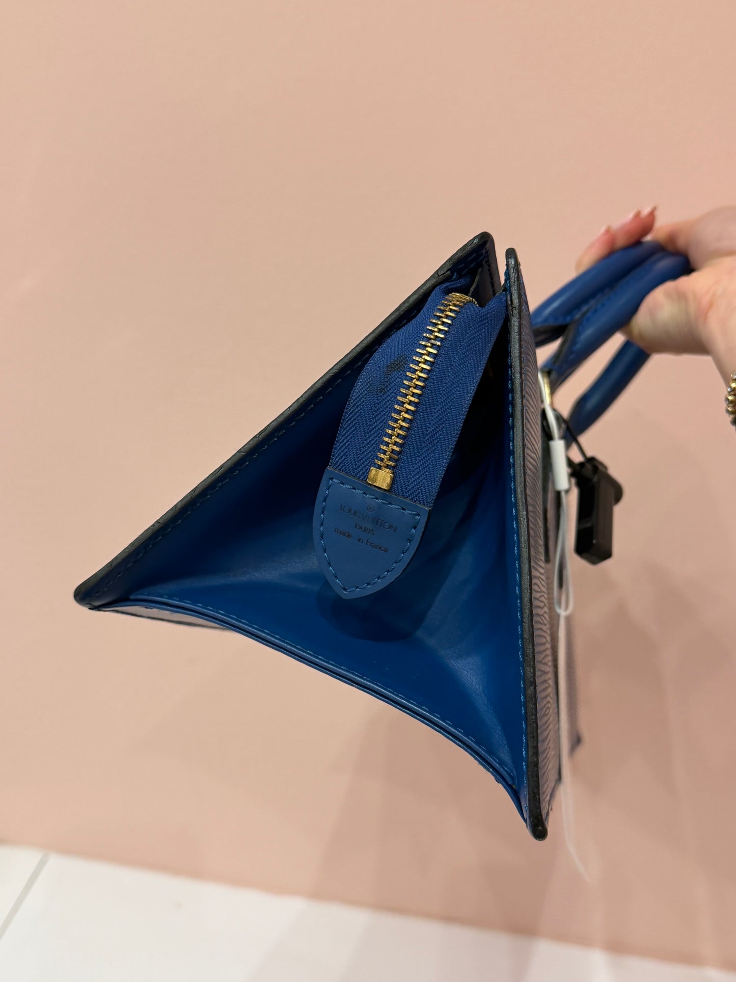 Louis Vuitton Toledo Blue Epi Leather Sac Triangle Handbag