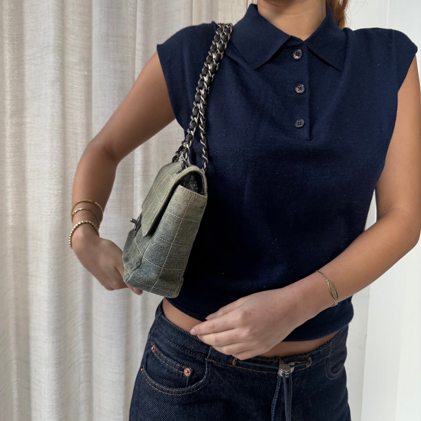 Chanel Denim Chocolate Bar Medium Flap