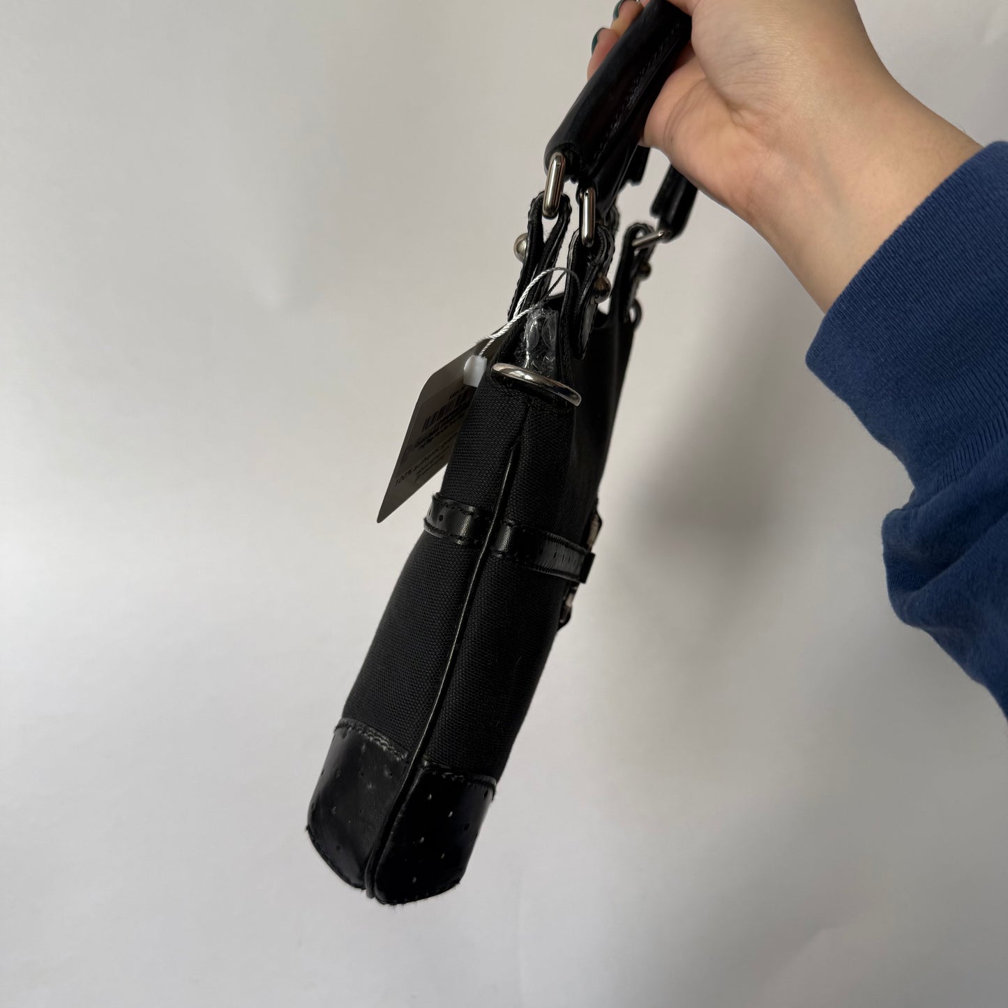 Gucci Black Canvas Interlocking Top Handle Tote Bag