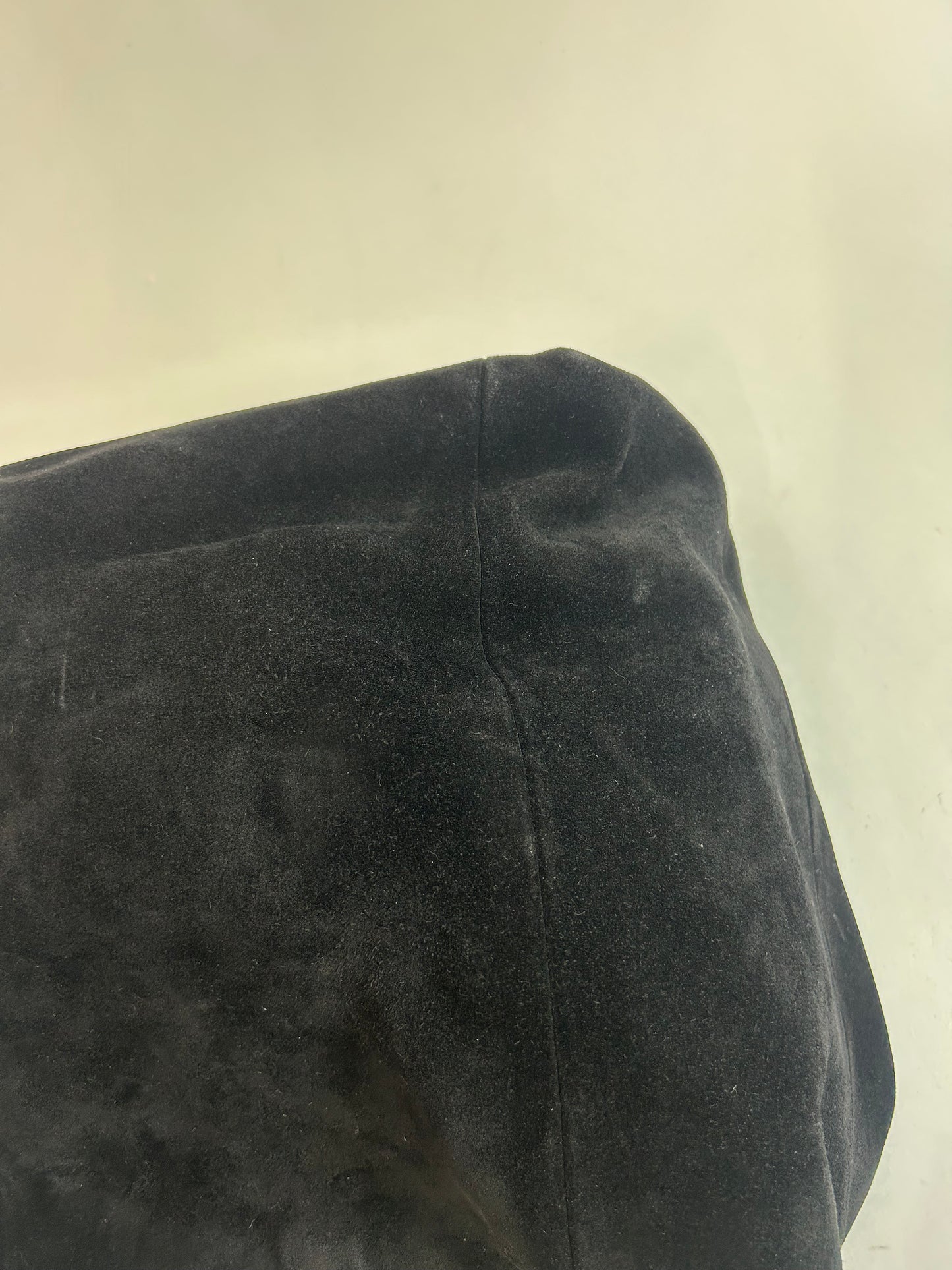 Prada Black Suede Hobo Top Handle Bag