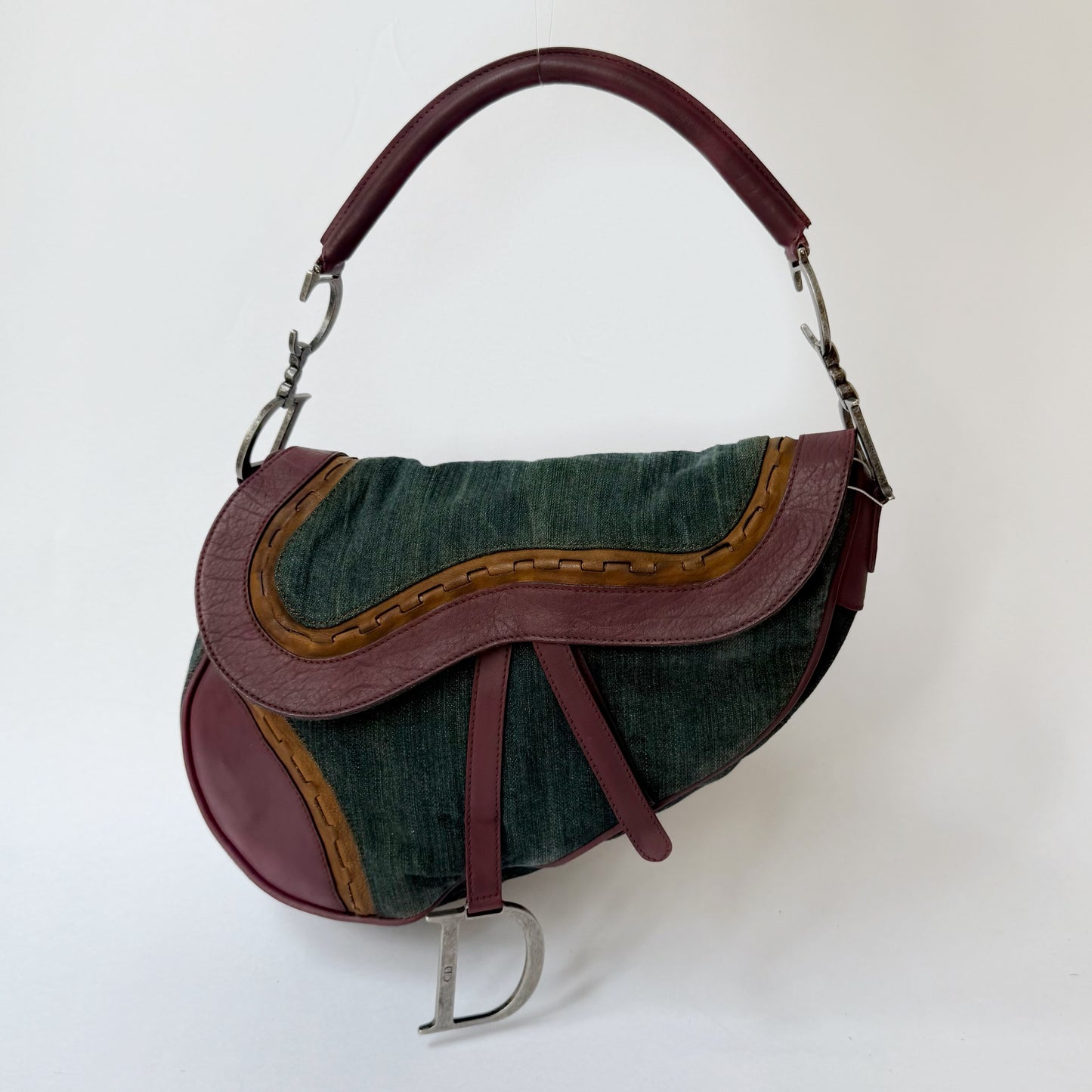 RARE Christian Dior Denim Gaucho Jumbo Saddle Bag