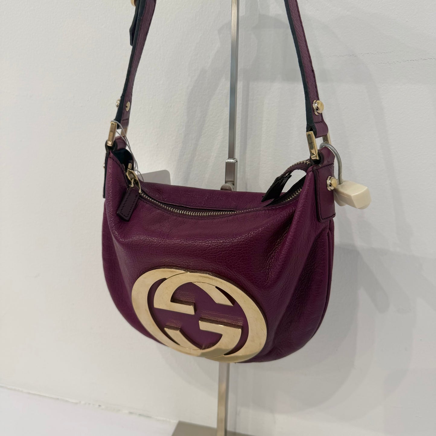 Gucci Purple Calfskin Leather Blondie Hobo Shoulder Bag