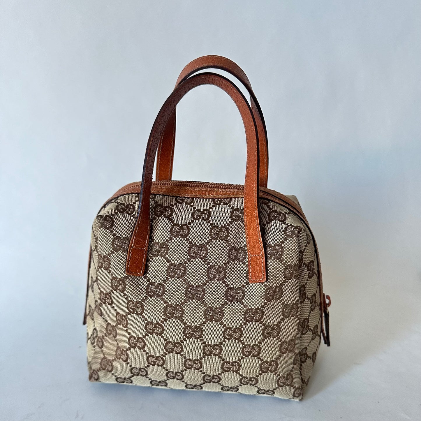 Gucci Brown Monogram Mini Top Handle Bag