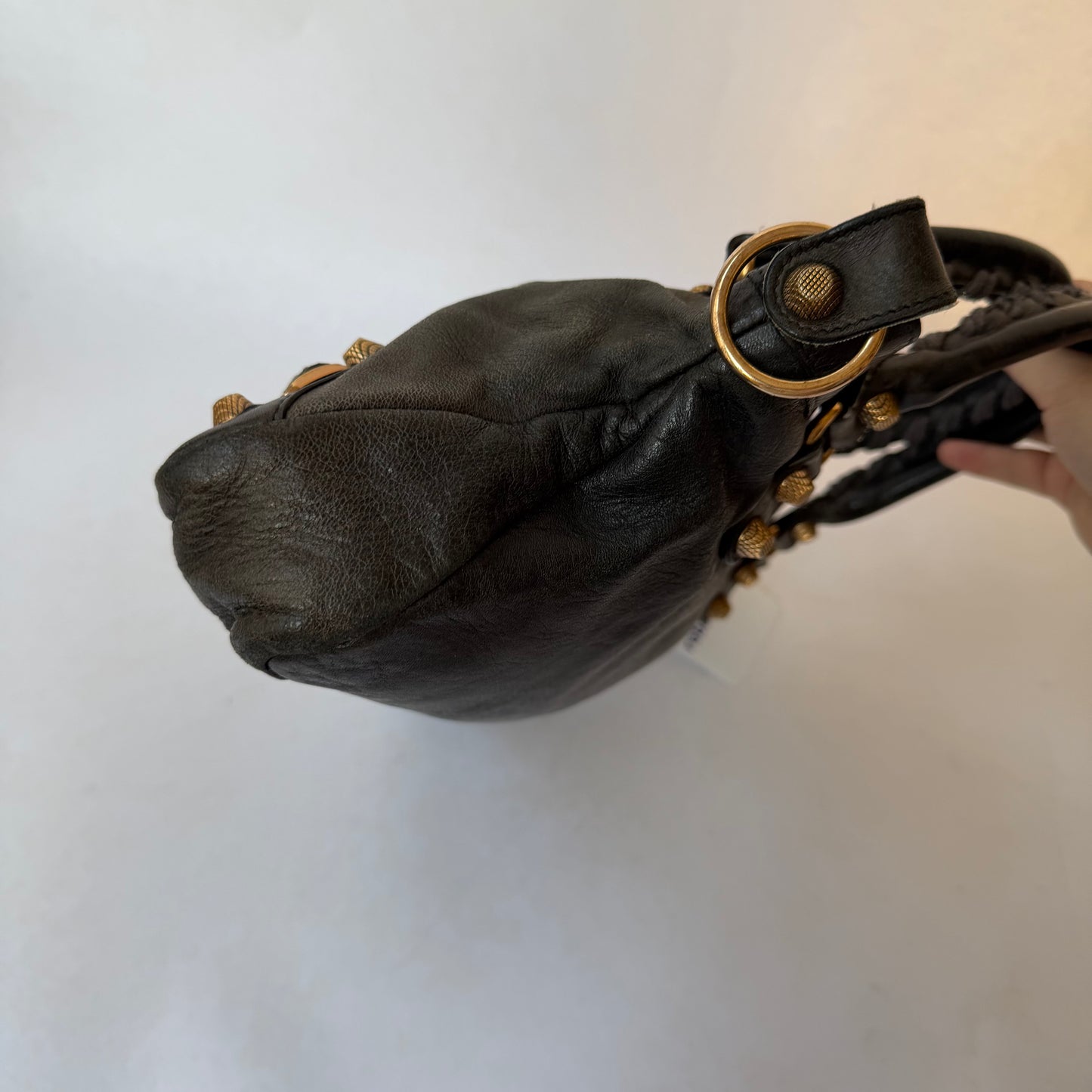 Balenciaga Dark Gray Lambskin Leather The First City Bag