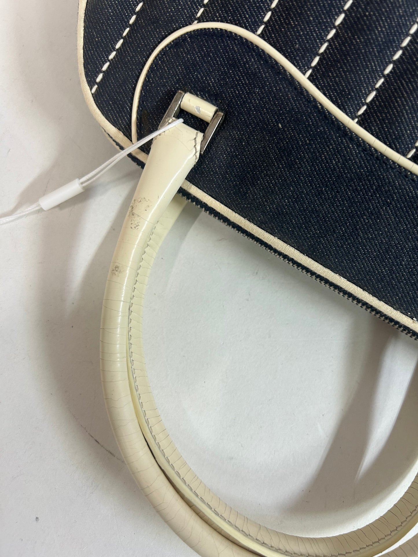 Christian Dior Navy Denim & Leather Cadillac Handbag