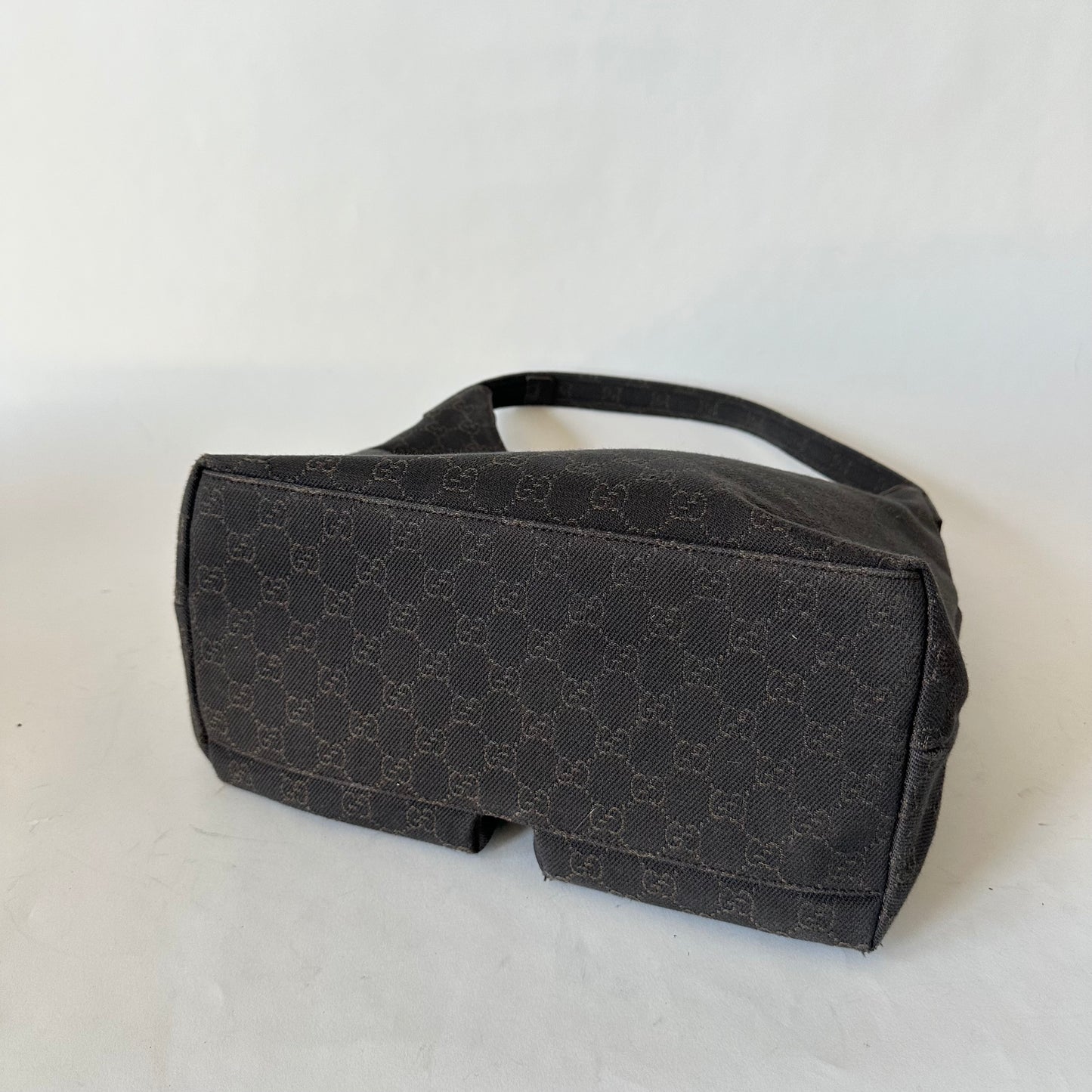 Gucci Brown Canvas Double Pocket Tote Bag