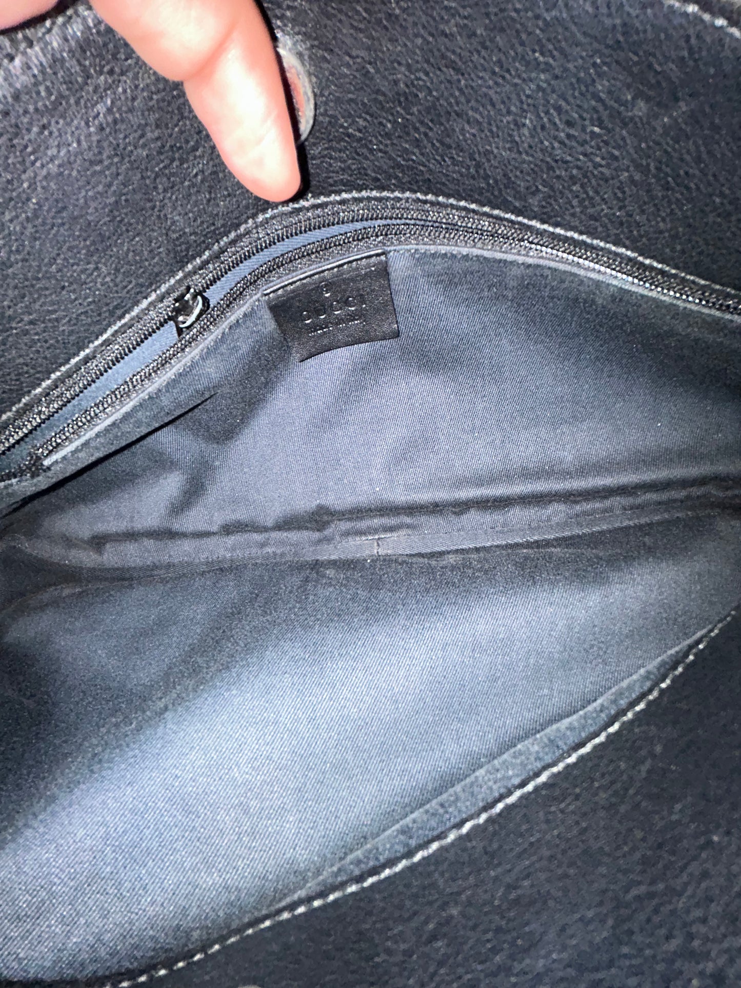 Gucci Black Denim Horsebit Shoulder Bag