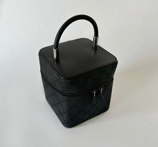 Gucci Black Monogram Box Vanity Bag