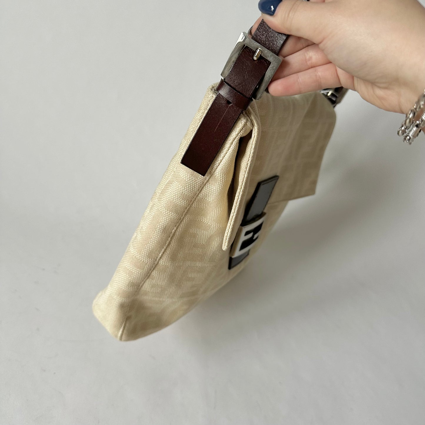 Fendi Squared Large Baguette Zucca Cream Monogram