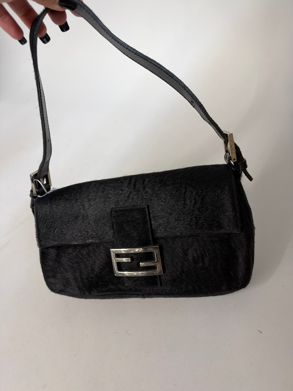 Fendi Black Ponyhair Baguette
