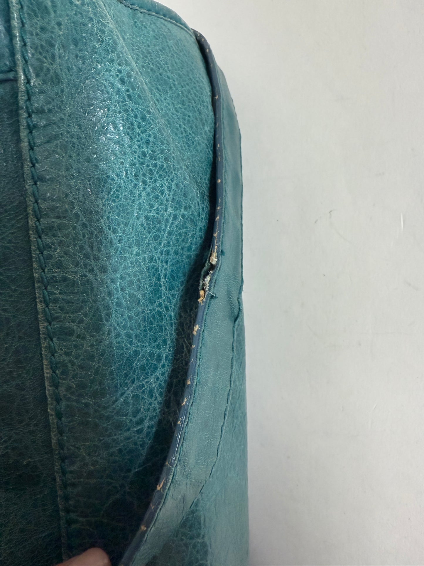 Balenciaga Teal Leather City Bag