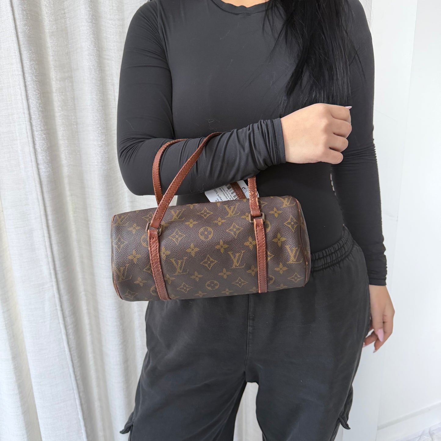 Louis Vuitton Brown Monogram Papillon 26 Barrel Bag