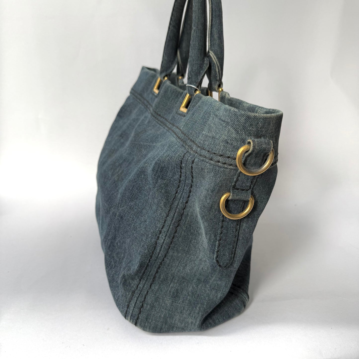 Prada Dark Denim Tote Bag
