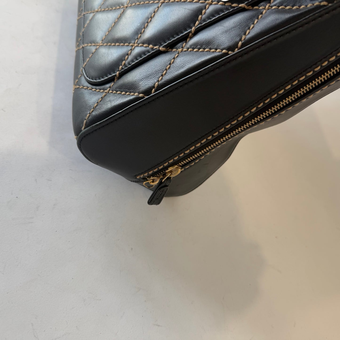 Chanel Black Wild Stitch Surpique Tote Bag
